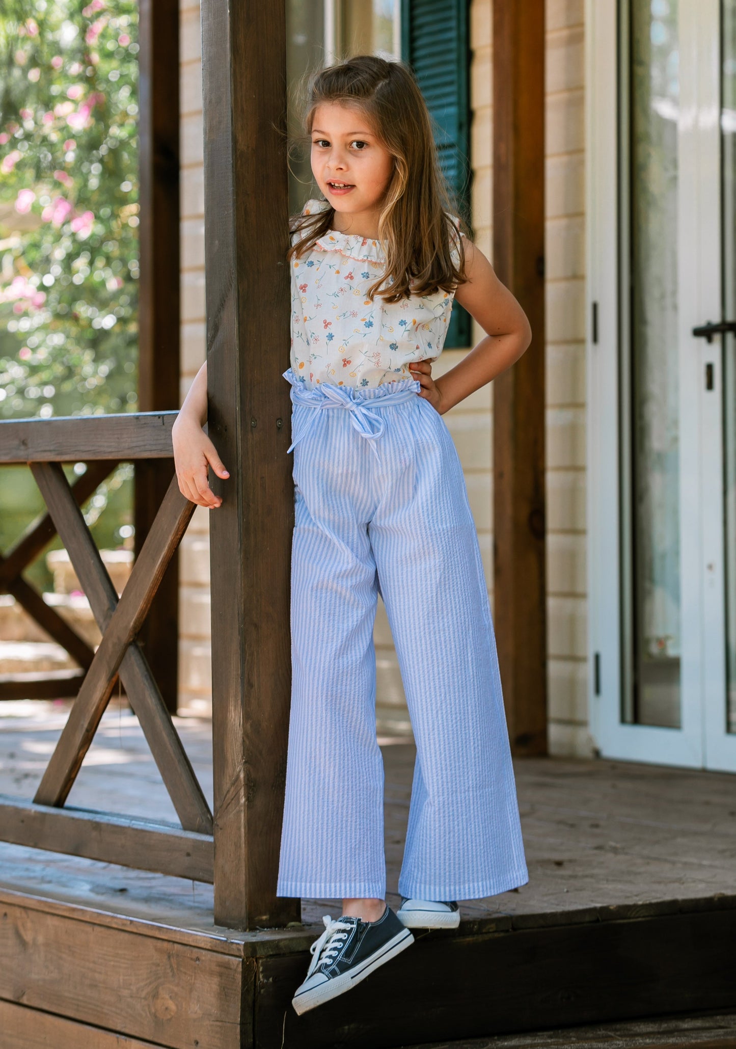 Pantalón azul celeste rayas "oxford"