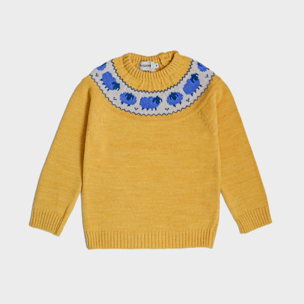 Navy blue sweater with light blue fret – Rasdorf