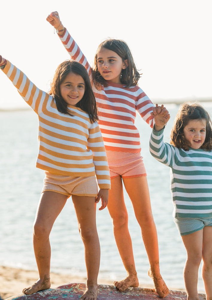 Knitted Short «MIL&MAT» Stripes Green Water