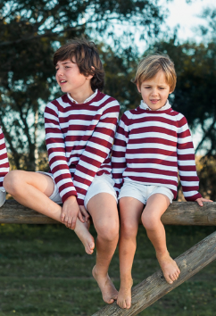 Burgundy Sailor Striped Sweater