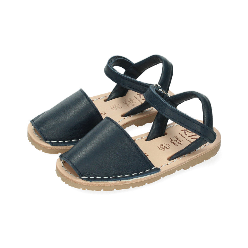 Menorquinas 100% Navy blue leather