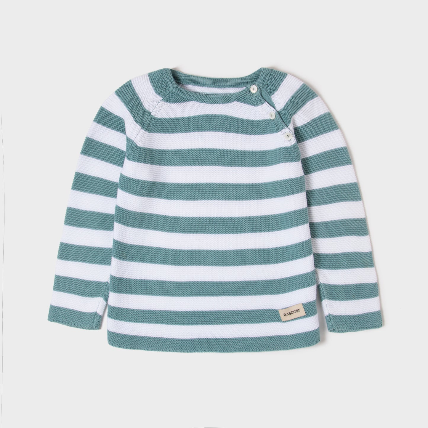 Aqua Green and White Sailor Striped Sweater